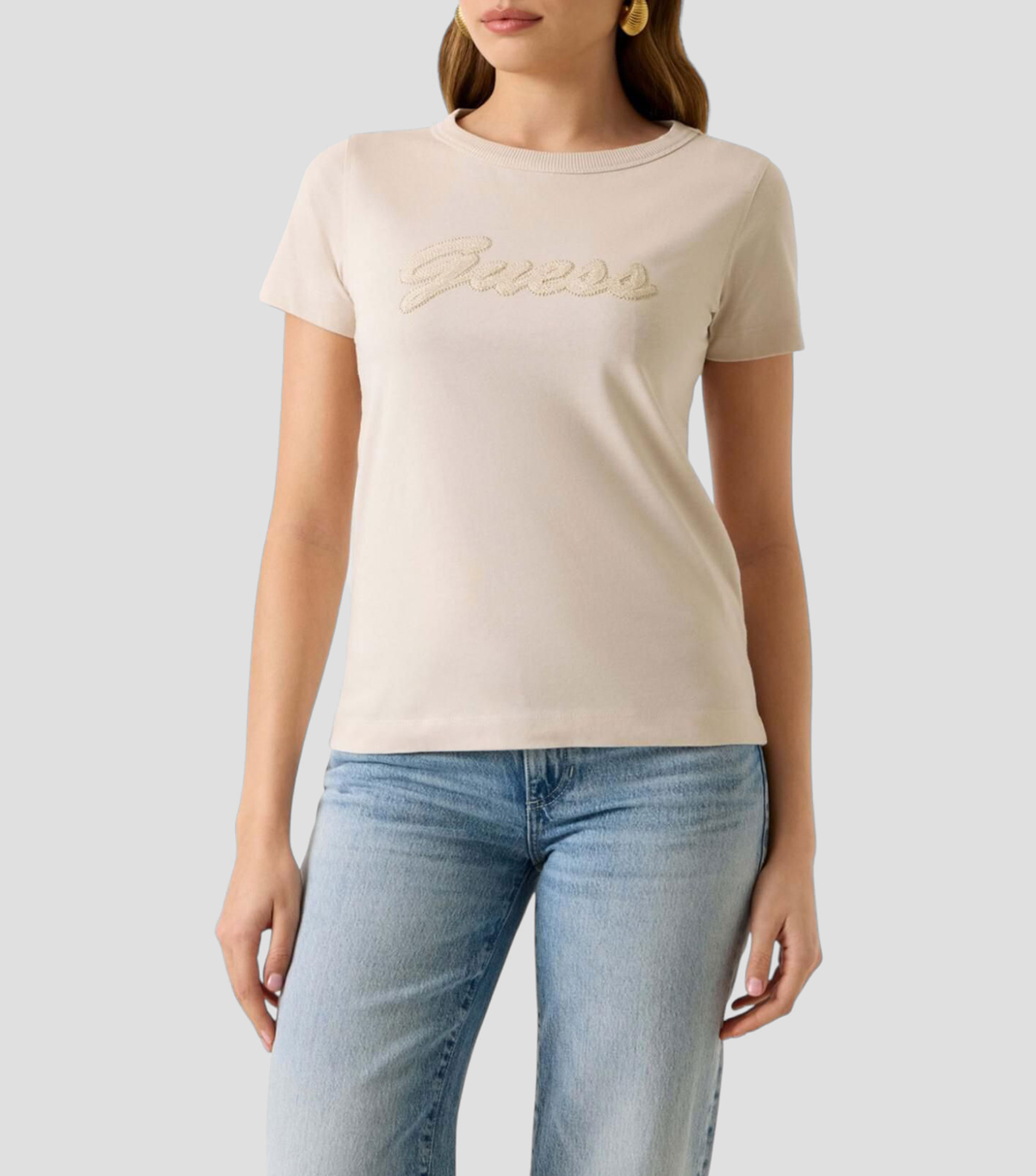 Playera cuello redondo manga corta liso Mujer